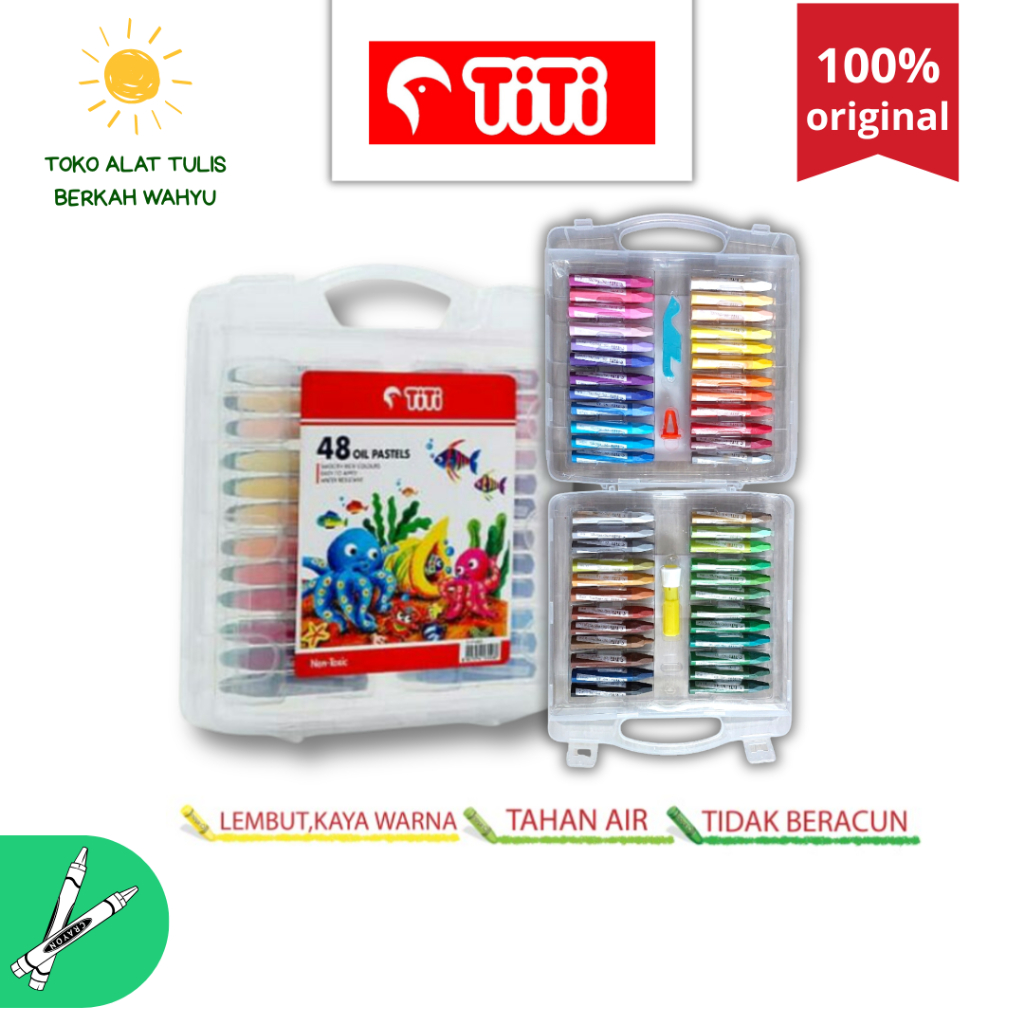 TOKO BERKAH WAHYU - KRAYON TITI ISI 48 - OIL PASTE - PERLENGKAPAN MENGGAMBAR & MEWARNAI ANAK SEKOLAH