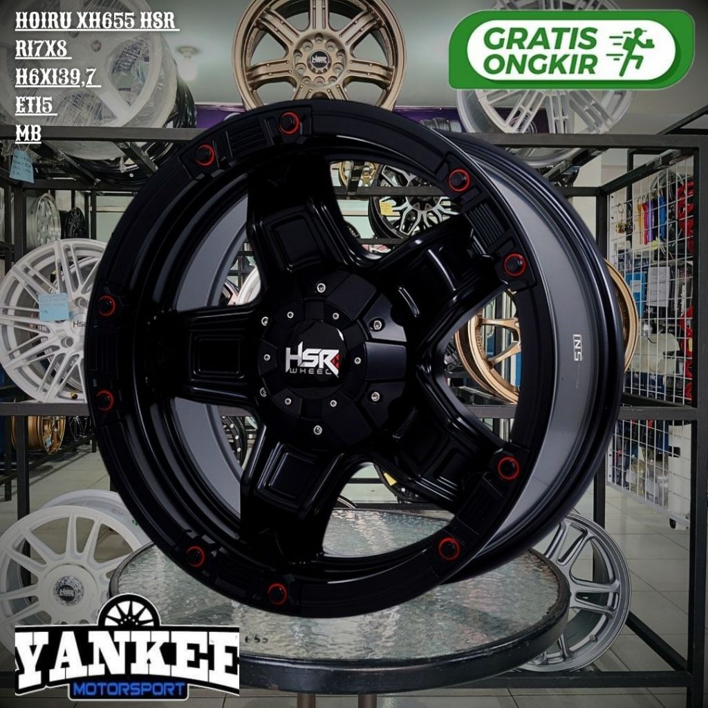 VELG MOBIL HSR HOIRU XH655 RING R17 R17 LUBANG 6 UNTUK FORTUNER,HILUX DC,PAJERO,TRITON