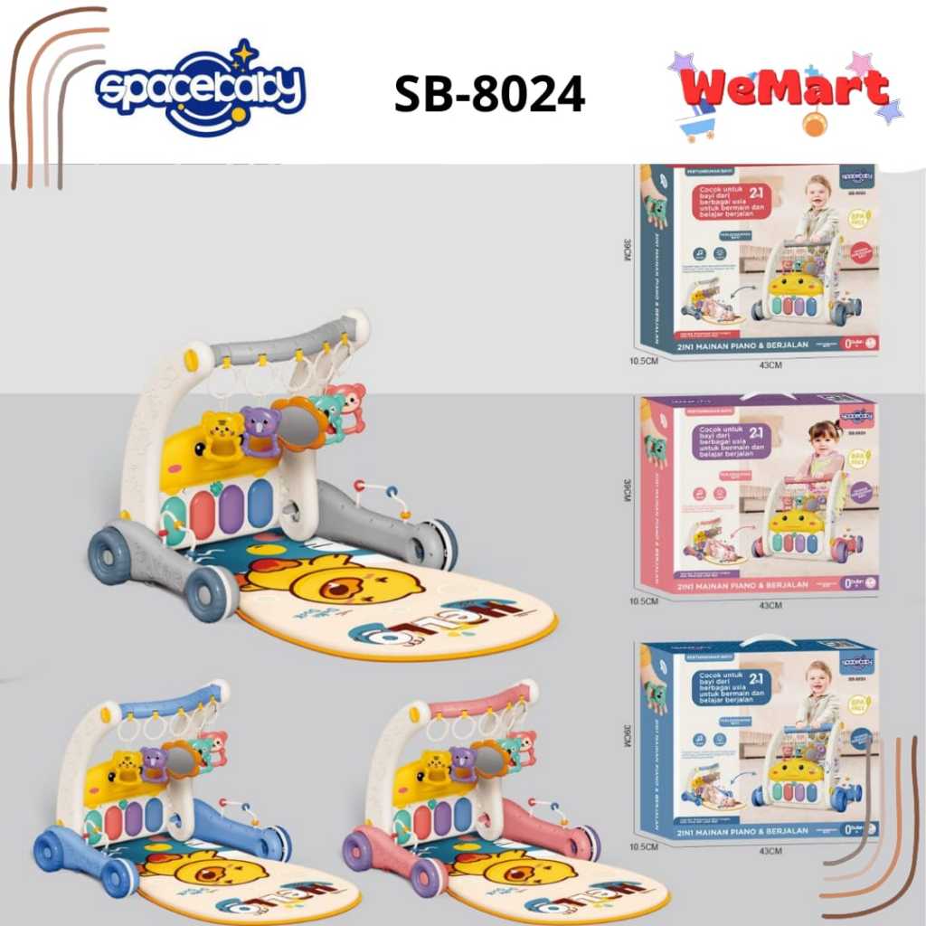 SB 8024 SB 8025 sb 8027 SPACEBABY BABY AND KIDS PIANO PLAYGYM 2IN1 // Mainan Matras Piano Playmat Pl