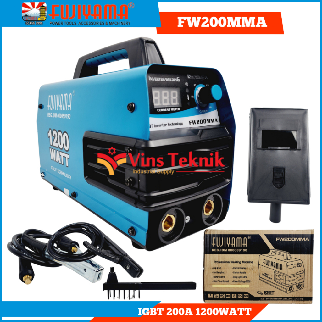 FUJIYAMA FW200MMA Mesin Las IGBT Inverter Welding 200A 1200Watt