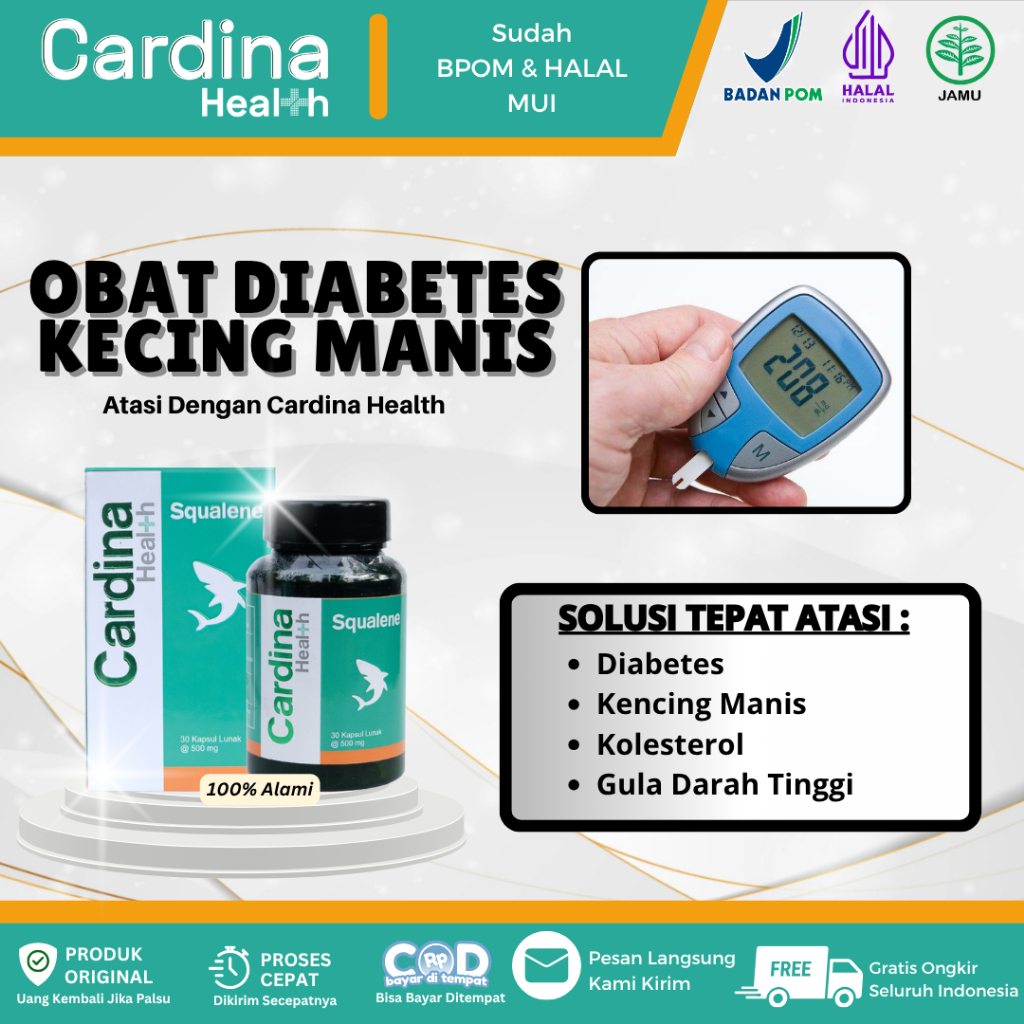 Cardina Health Squalene - Obat Diabetes Kencing Manis Penurun Gula Darah Dengan Cardina Health Squal