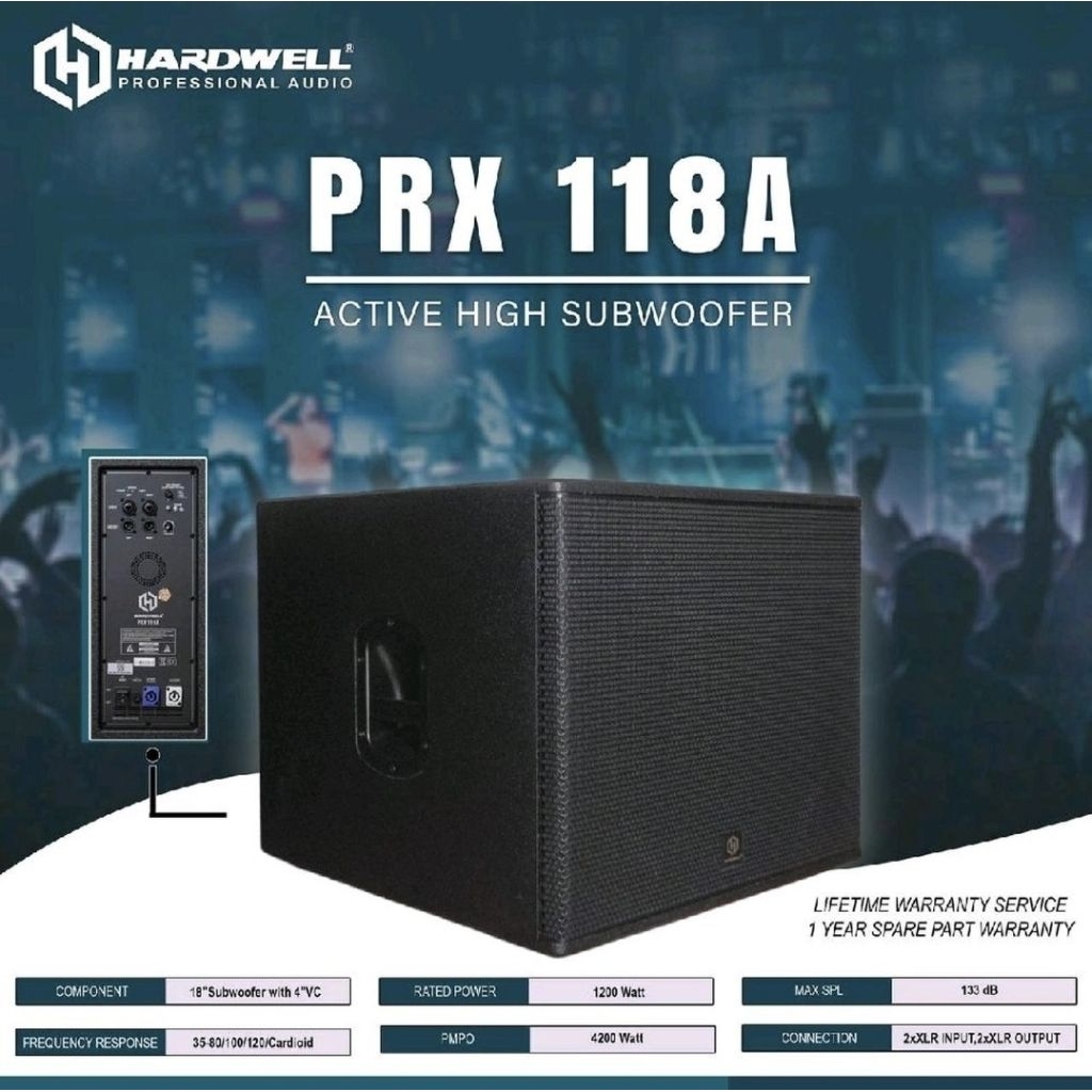 Subwoofer Aktif 18 Inch Hardwell PRX 118/ PRX 118 A Original Hardwell Active Subwoofer 18 Inch