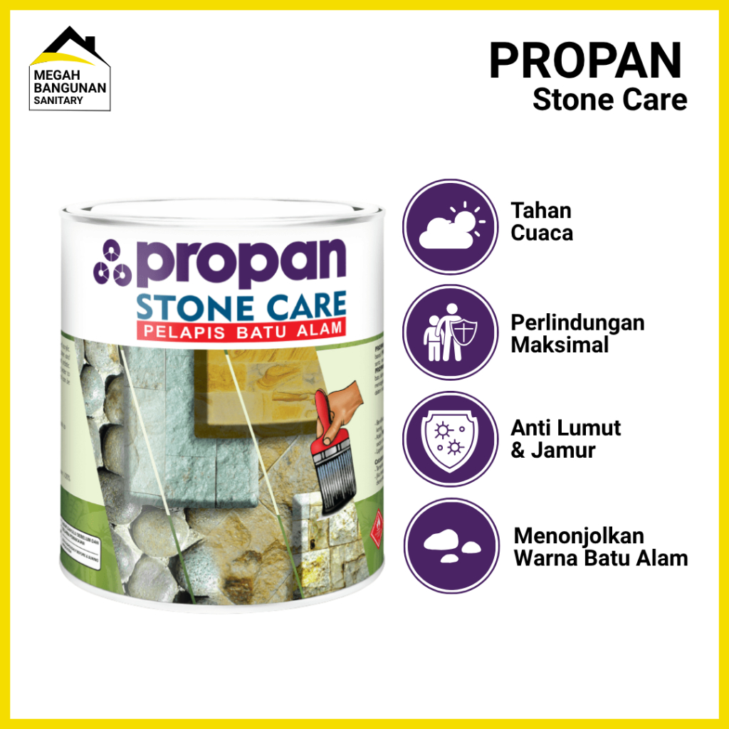 Cat Pelapis Batu Alam Propan Stone Care Anti Lumut & Jamur 1L