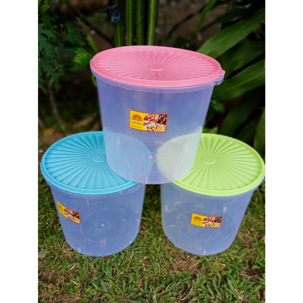 Toples Plastik 16 Liter Sunrise - Toples Kerupuk Murah - Toples Kerupuk