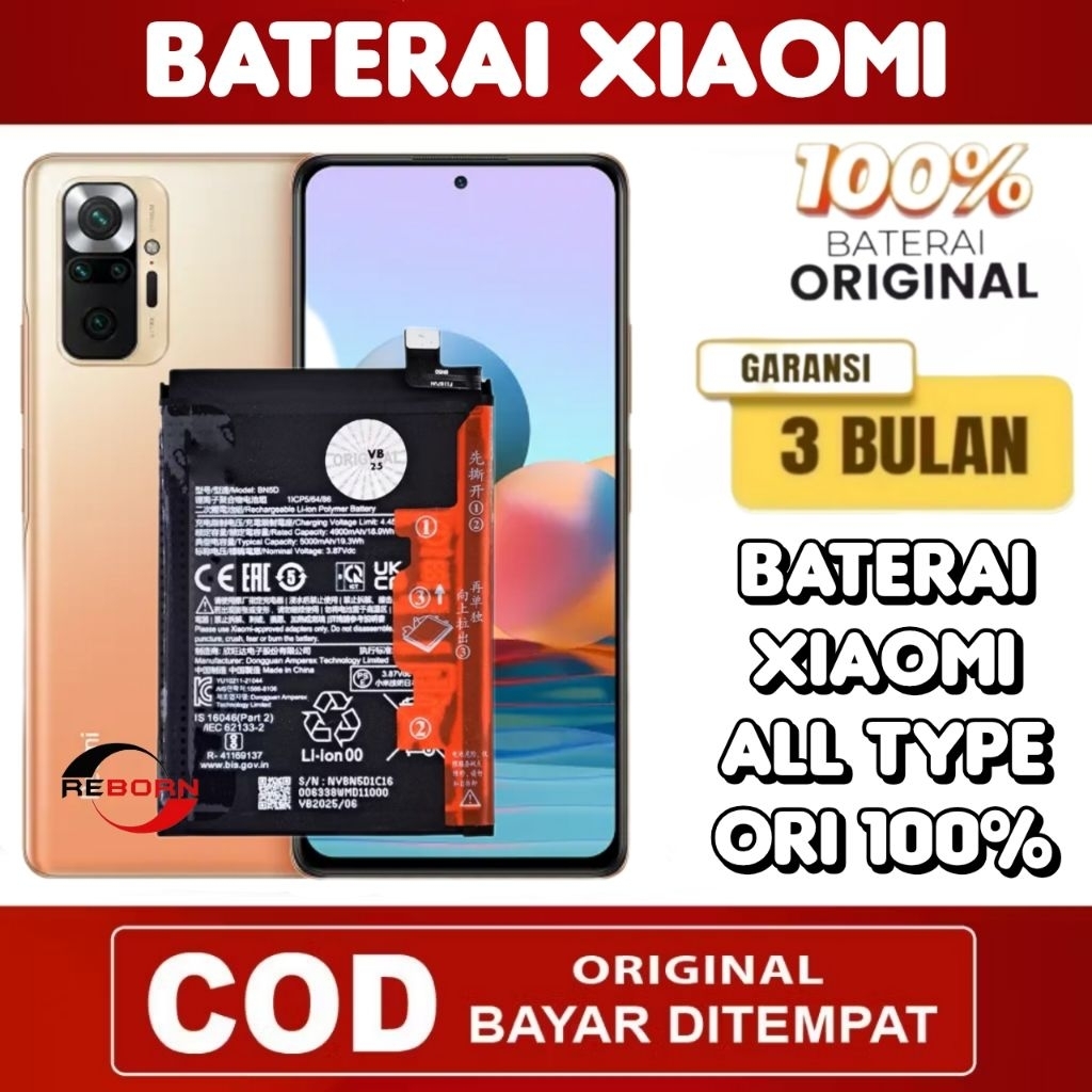 Baterai Batre Batrai Battery Xiaomi Redmi 9T Poco M3 C40 X3 X3 Pro X3 nfc 9A 9C 9 10 10 5G Note 7 8 