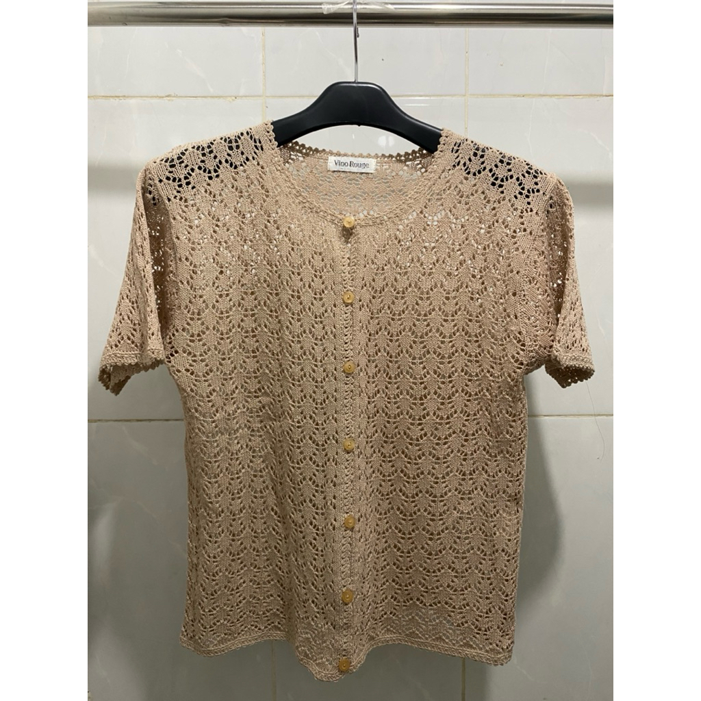 Cardigan Rajut (Knitted Cardigan / Crochet Cardigan) COKLAT