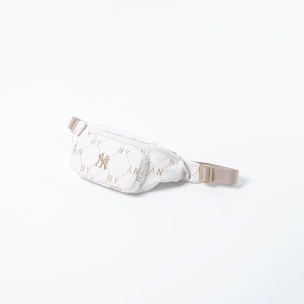 Tas MLB NY MONOGRAM GOLD IVORY WHITE WAIST BAG 100% ORIGINAL