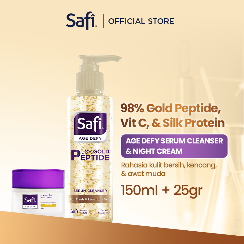 New Safi Paket Revitalisasi Malam (Age Defy Serum Cleanser 150Ml , Age Defy Night Cream 25Gr) - Pele