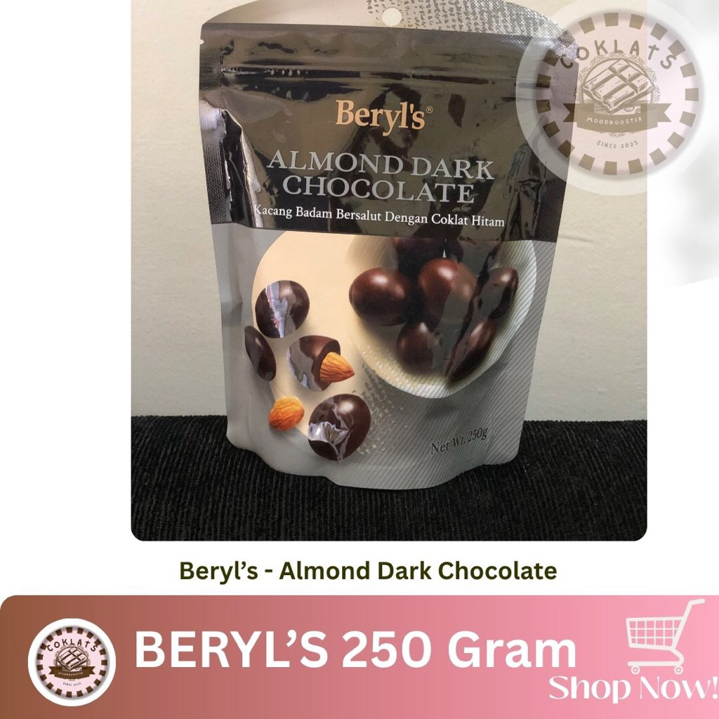 Coklat Beryls Premium 250Gram | EXP 2026 | Raisin Milk, Almond Dark, Assorted Milk | Coklat Malaysia