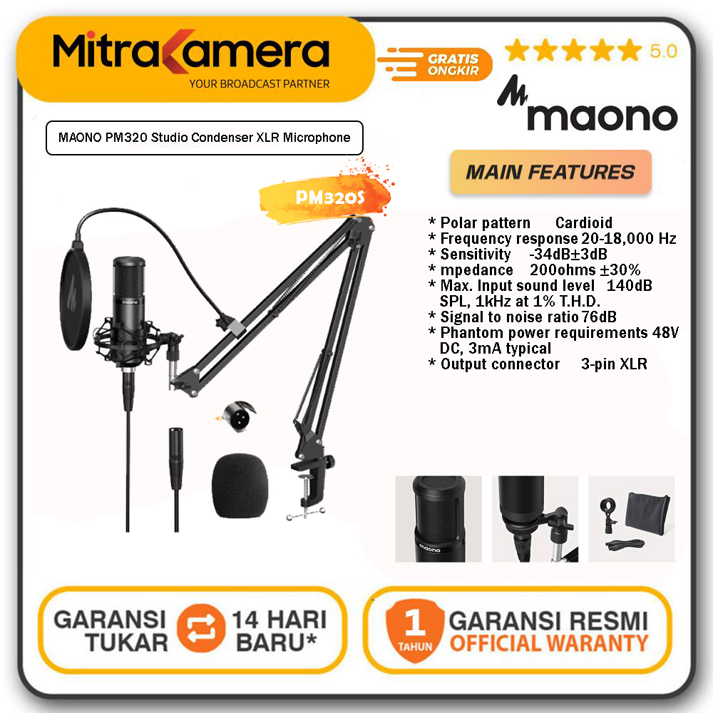 MAONO PM320 Studio Condenser XLR Microphone