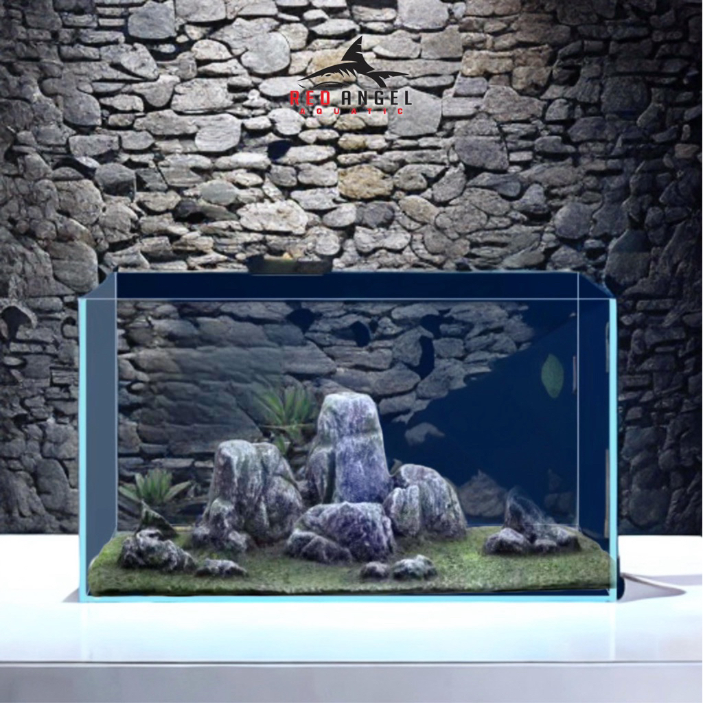 hiasan aquarium diorama pegunungan dasar aquarium 3d diorama pegunungan  artificial