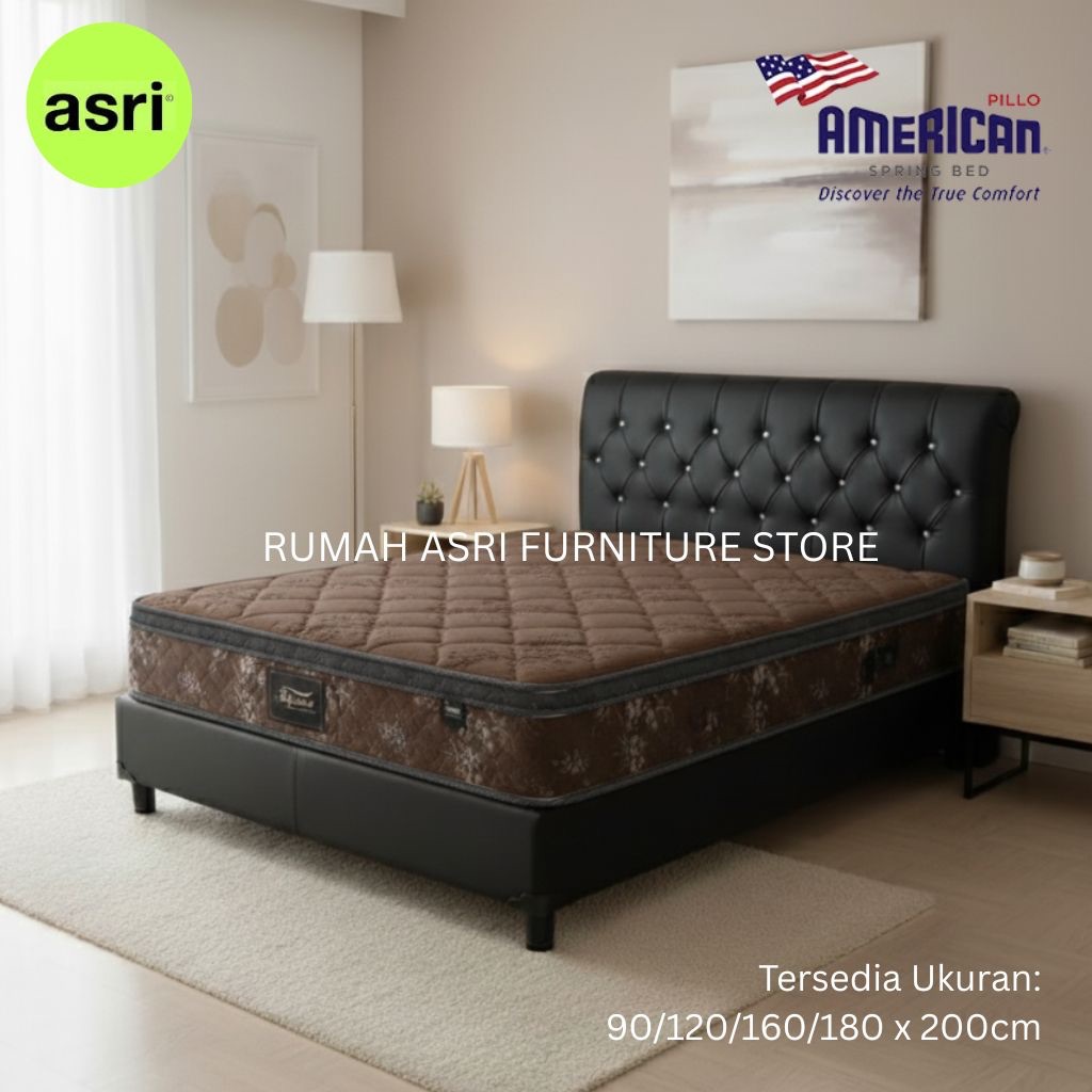 Kasur Matras Set Spring Bed American Supreme Pillo Top Lapisan Busa Tambahan  Garansi Pegas 10 Tahun