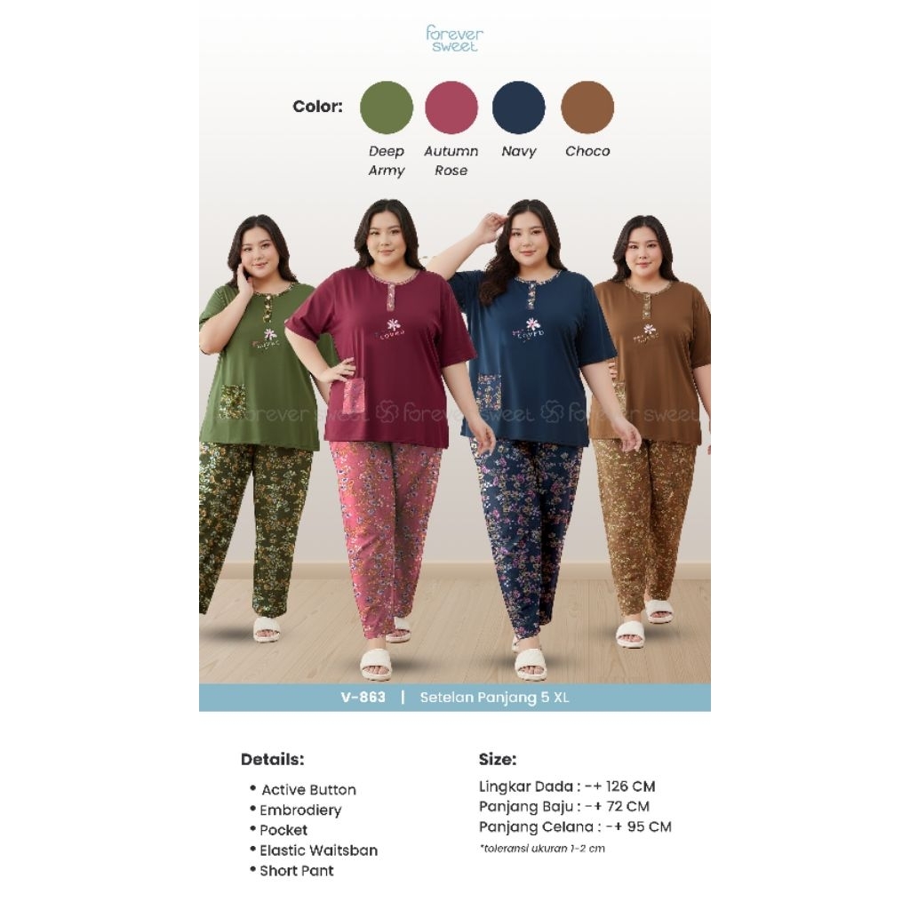 FOREVER SWEET BABYDOLL JUMBO 5XL CELANA PANJANG