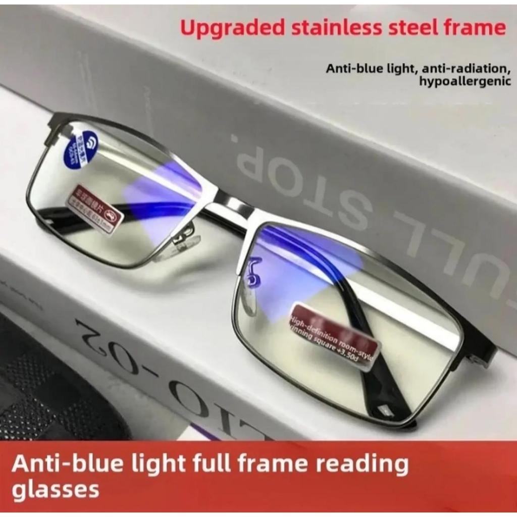 Kacamata Baca Auto Focus Anti Radiasi Pria Sporty Kaca Mata Plus Elegant Bonus Box Dan Lap Pembersih
