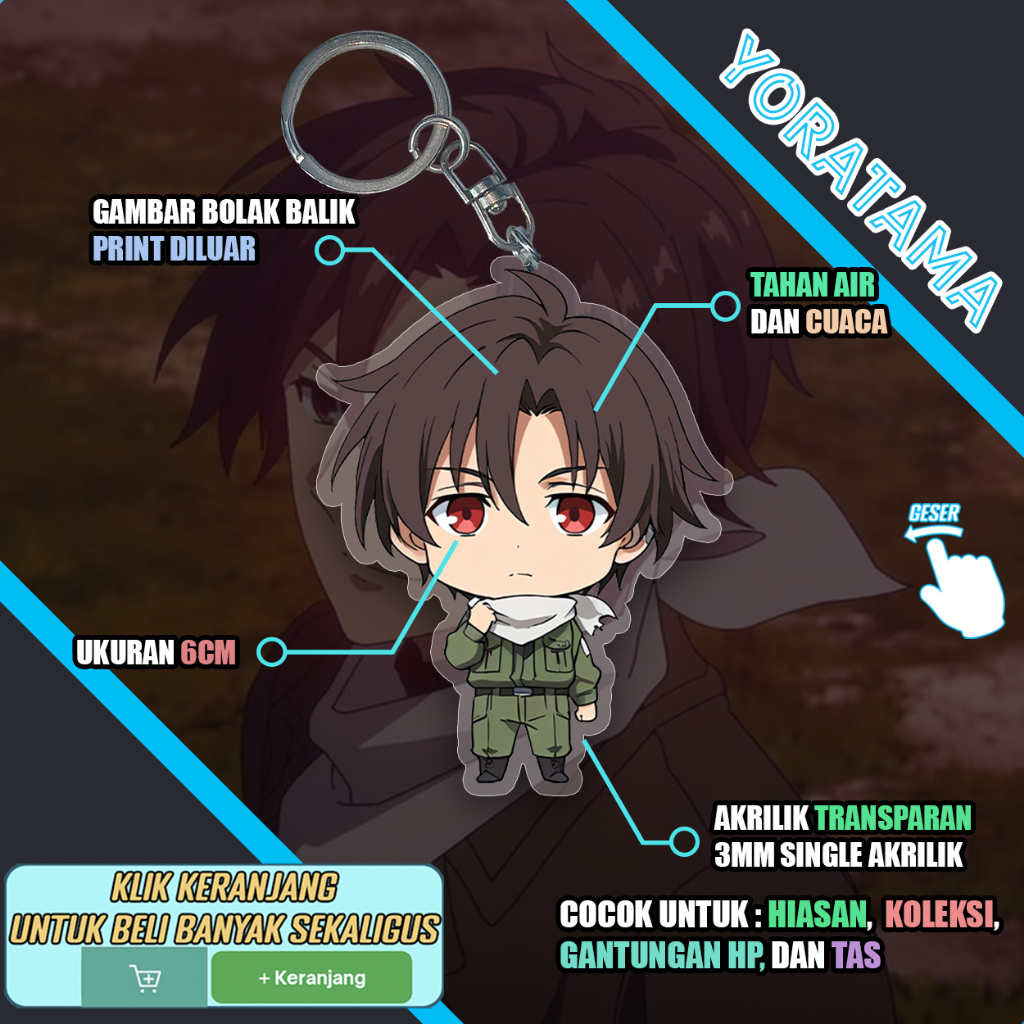 Gantungan Kunci 86 Eighty Six Shinei Nouzen, Keychain Anime Lucu
