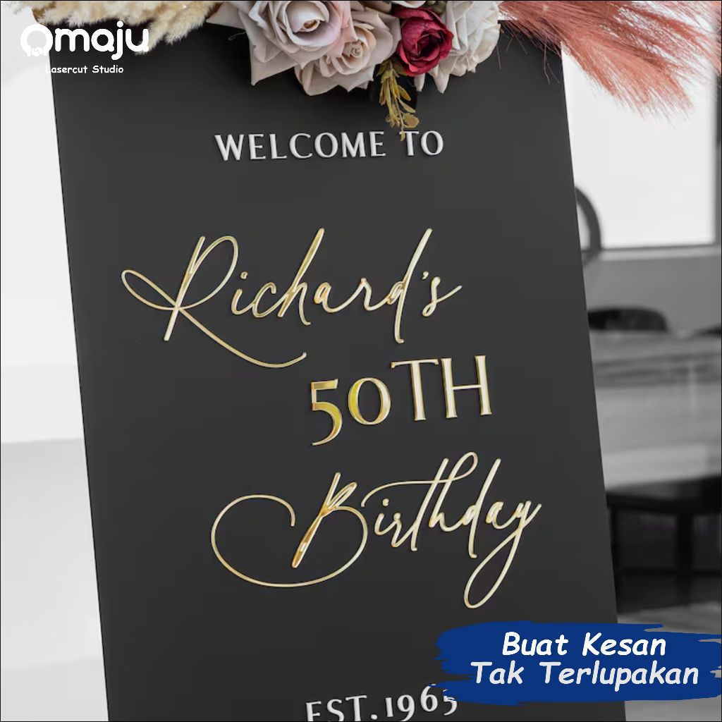 Welcome Sign Acrylic Wedding Birthday Custom