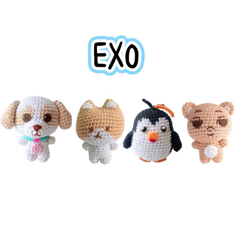 Amigurumi boneka rajut Baekhyun Kai D.O. Chanyeol EXO gantungan kunci