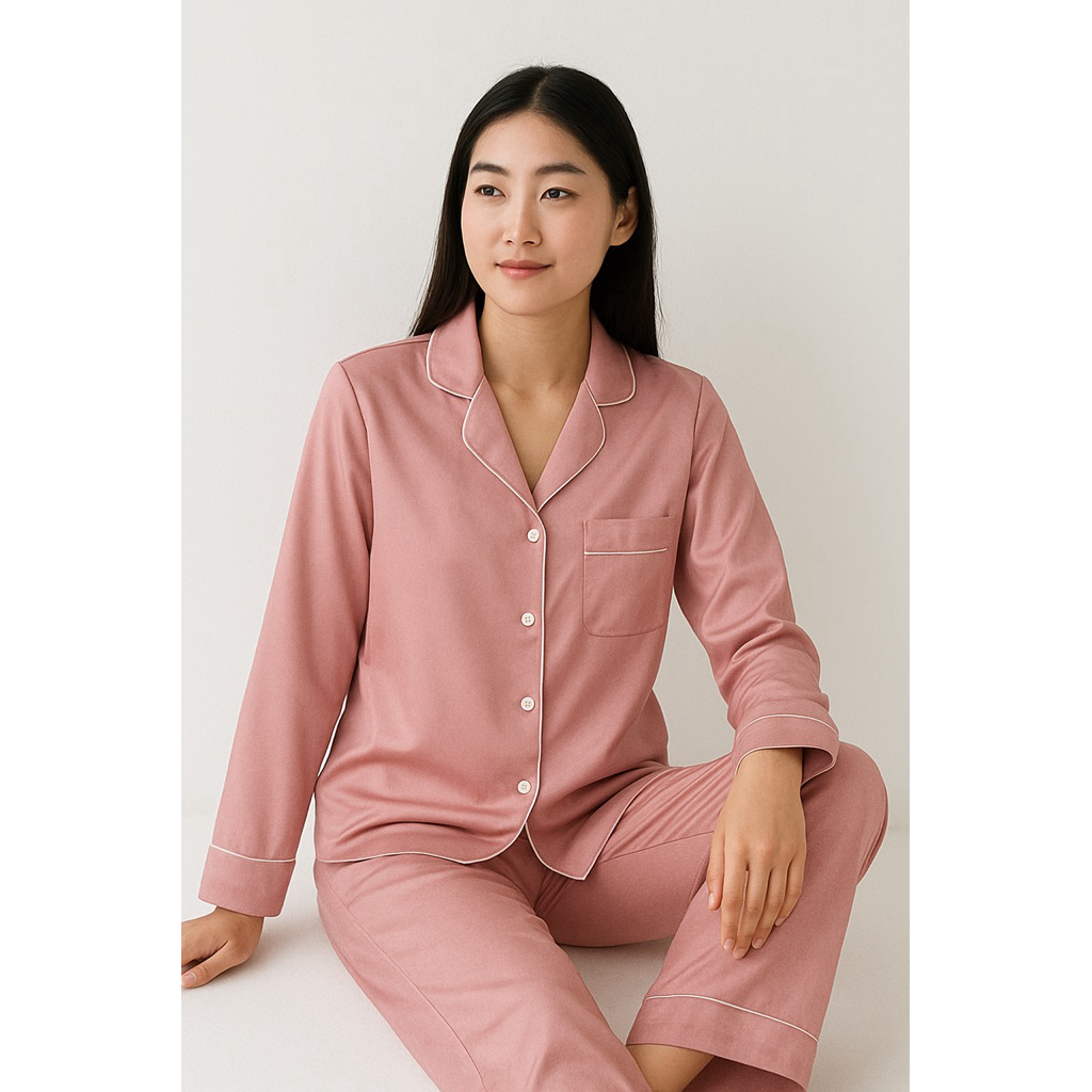 PROMO PIYAMA SATIN ELLIE LENGAN PANJANG + CELANA PJG / PP