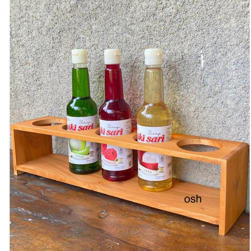 Rak Botol Kecap Botol Minyak Botol Saus Berbahan kayu Mahoni