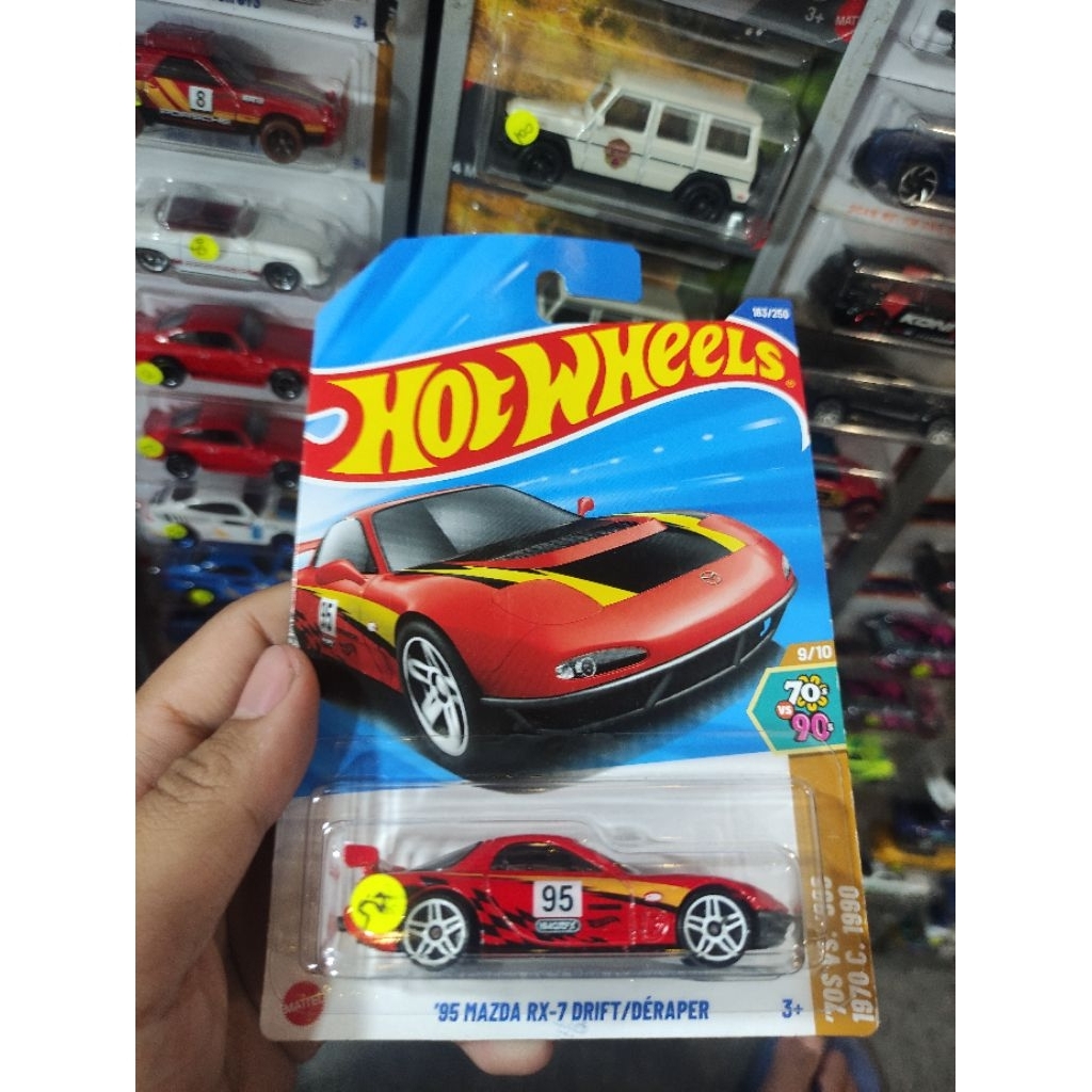 hotwheels 95 mazda rx7 drift merah