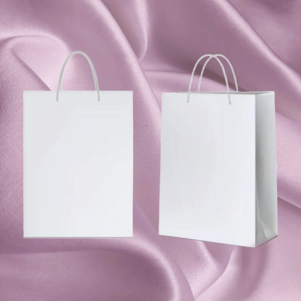 PAPERBAG PUTIH POLOS 25X10X35 KETEBALAN 150GSM / PAPERBAG PUTIH POLOS 25X10X35 / PAPERBAG PUTIH POLO