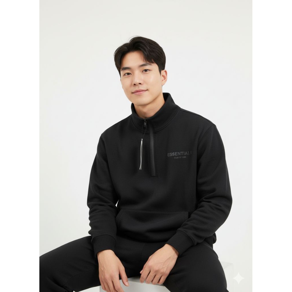 Sweater Half Zip Essentials Fear of God Pria – Fleece Premium Zipper Fulltag