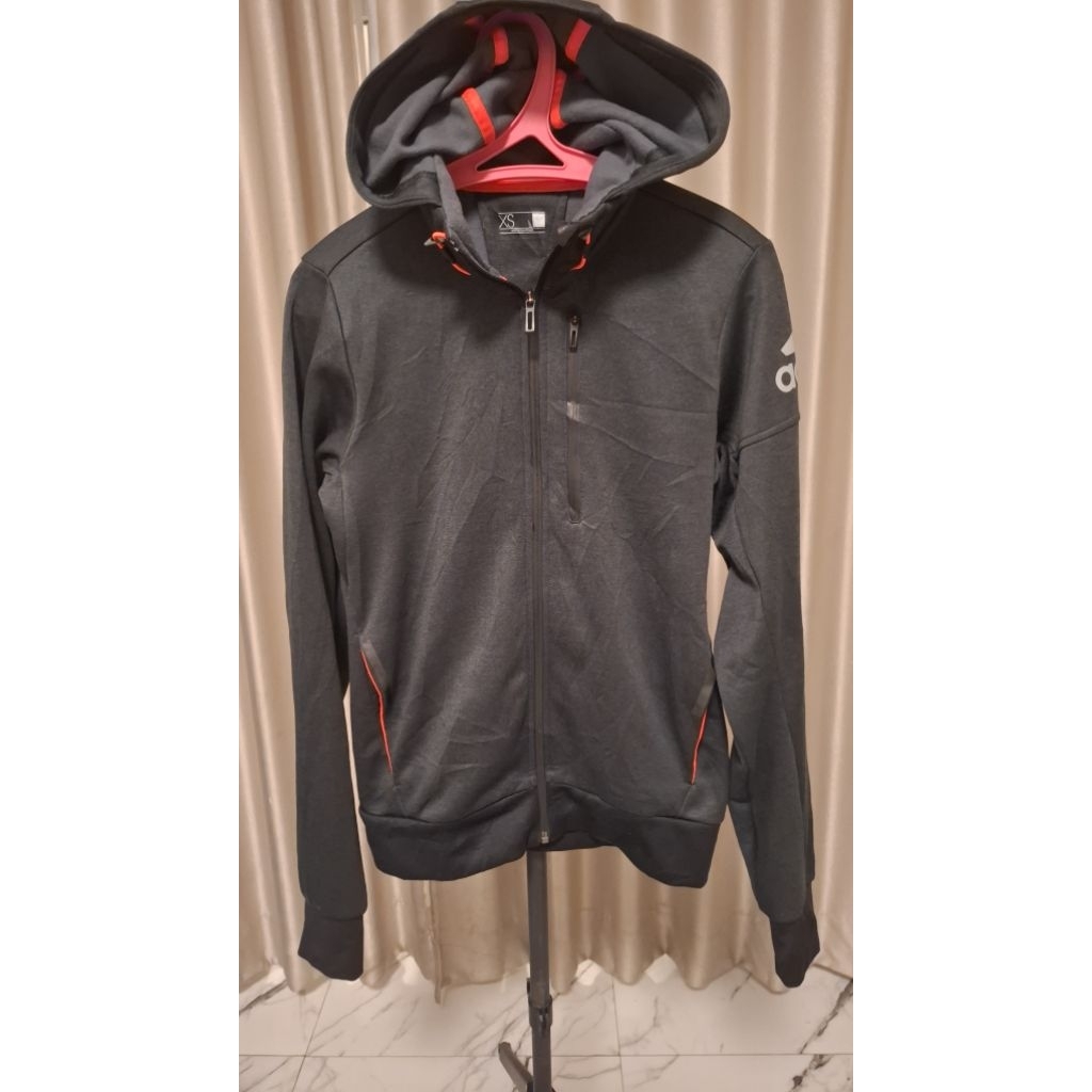 Hoodie Zipper Adidas Bahan Tech Fleece Size M
