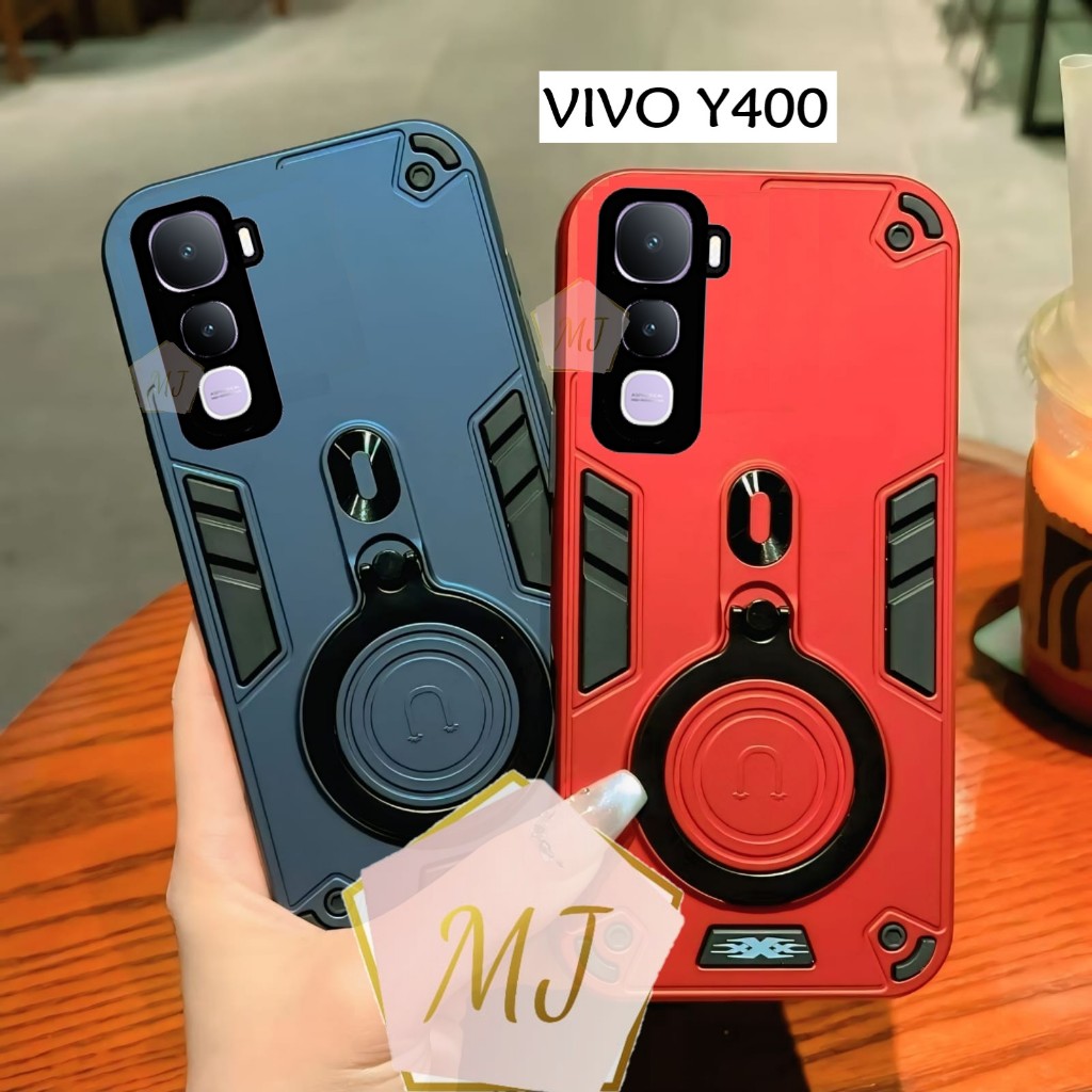 Casing Hp Vivo Y400 Case Robot Fiber Ring 360 Ring Case Pro Camera Cover Handphone