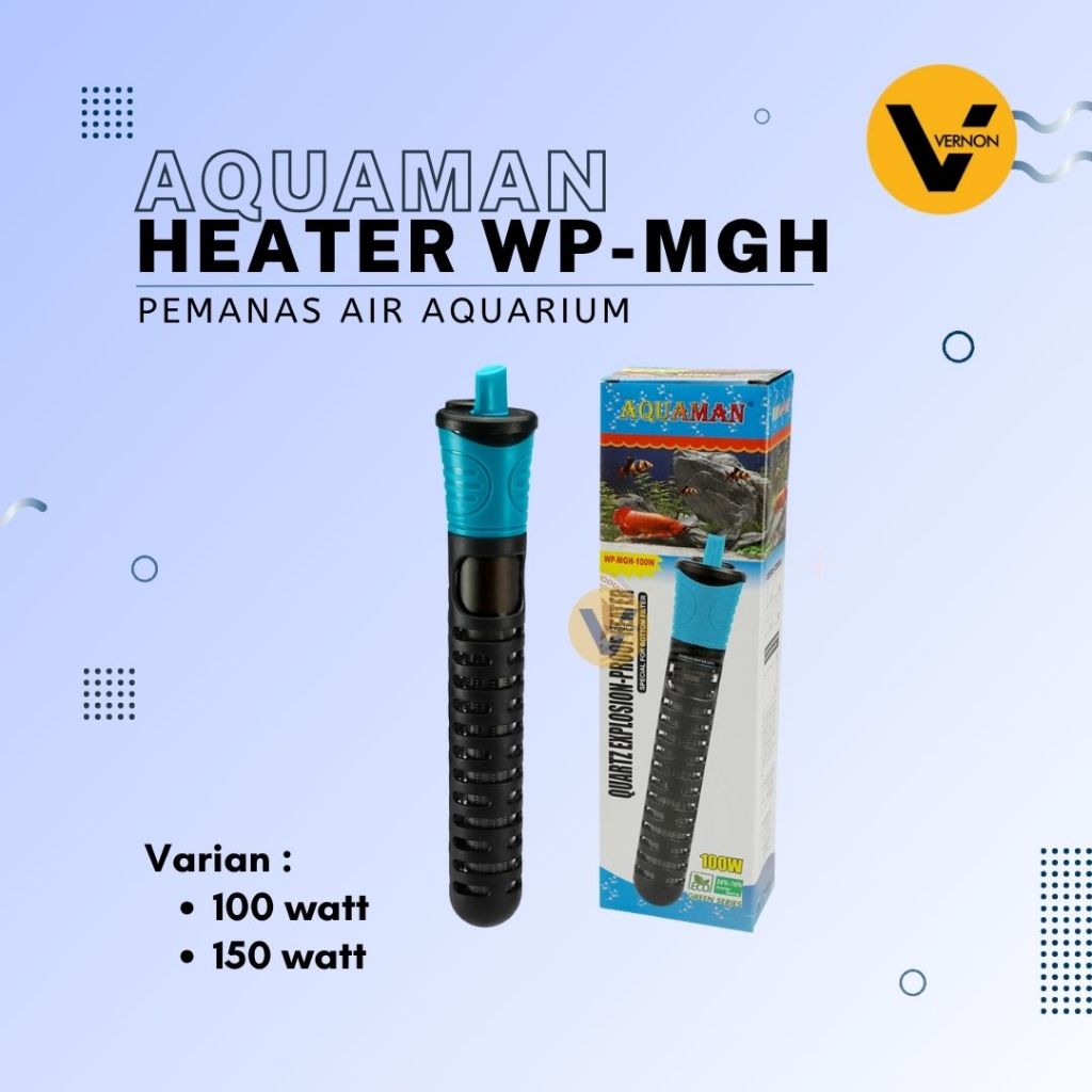 Heater Aquarium AQUAMAN Heater Aquarium 100 Watt / 150 Watt Heater Penghangat Air Pemanas AIr Aquari