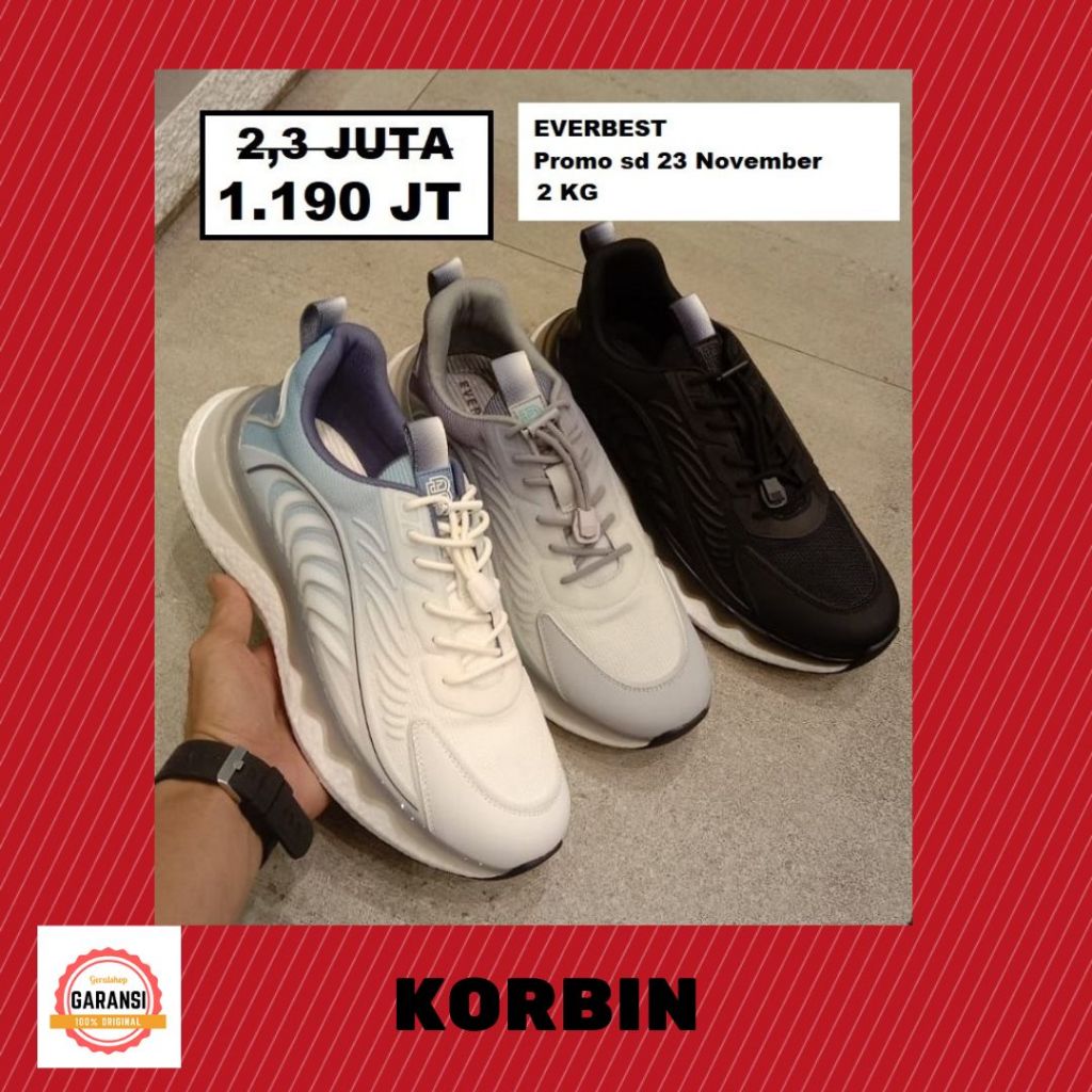 Sepatu sneakers pria EVERBEST SALE KORBIN ORIGINAL 100%