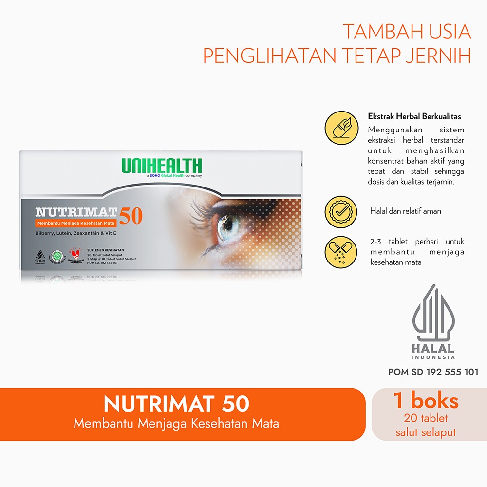 Nutrimat 50 - untuk penglihatan tetap jernih Unihealth