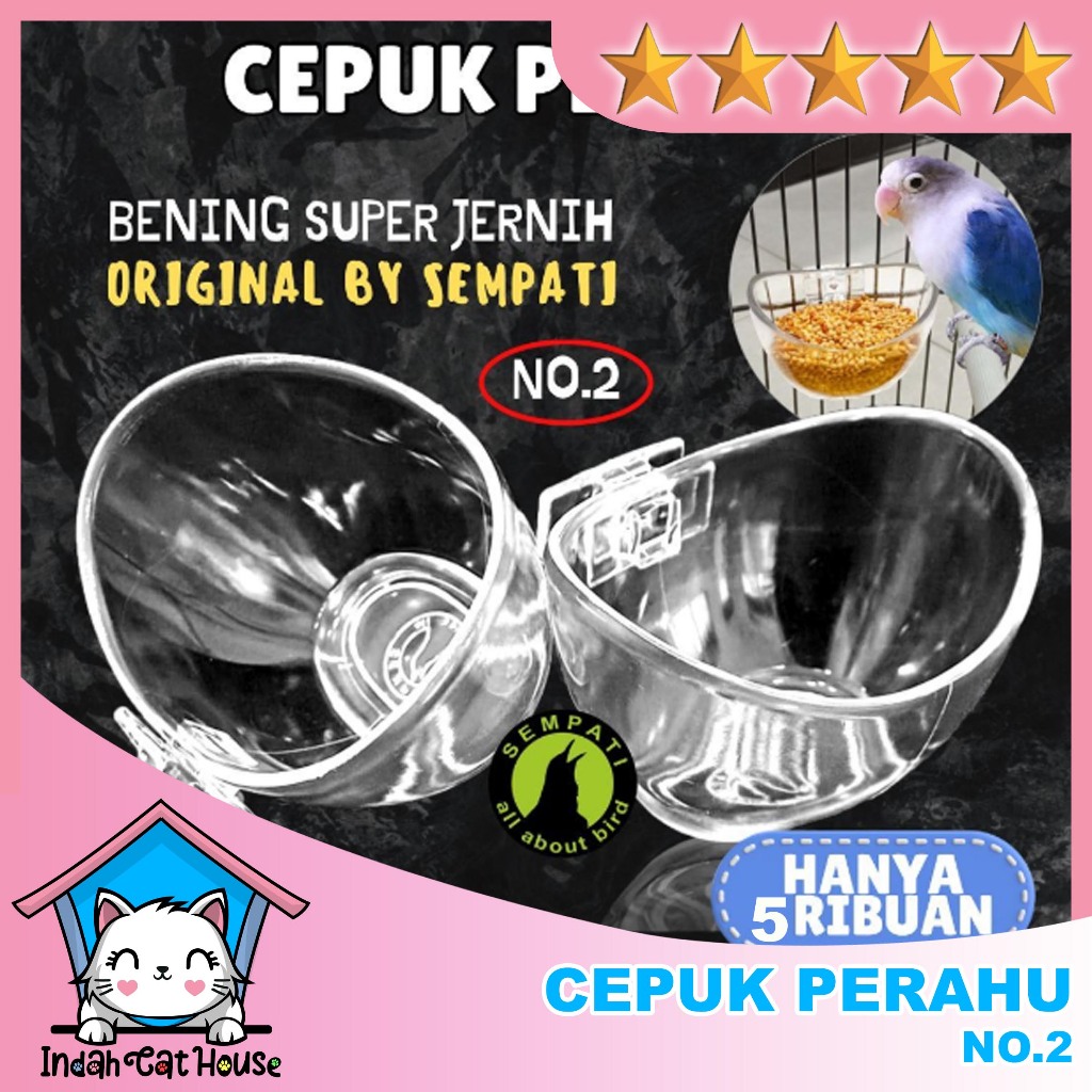Cepuk Burung Cepuk Perahu No 2 Sempati Cepuk Anti Tumpah Wadah Tempat Pakan Makanan Minum Burung Mur