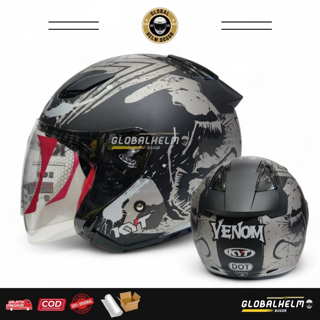 HELM KYT DJ MARU MOTIF VENOM ORIGINAL SNI DOT