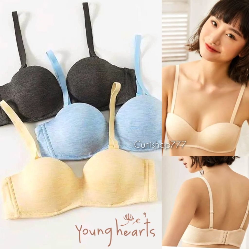 BRA YOUNG HEARTS COZY PAKAI KAWAT 1/2 CUP 32B 34B 36B BERKAWAT PUSH UP BH HEART Y23 20218