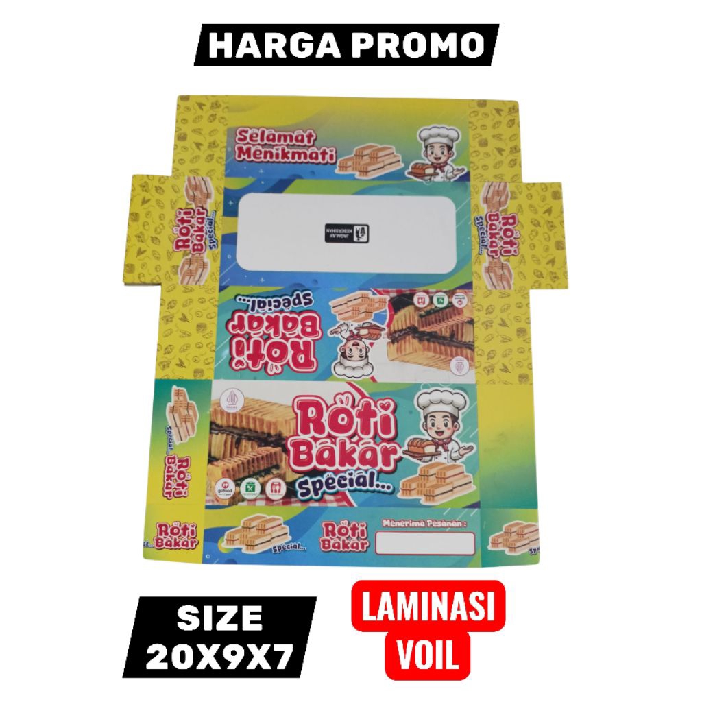 Box Roti Bakar / kotak roti bakar / dus Roti Bakar / kemasan roti bakar