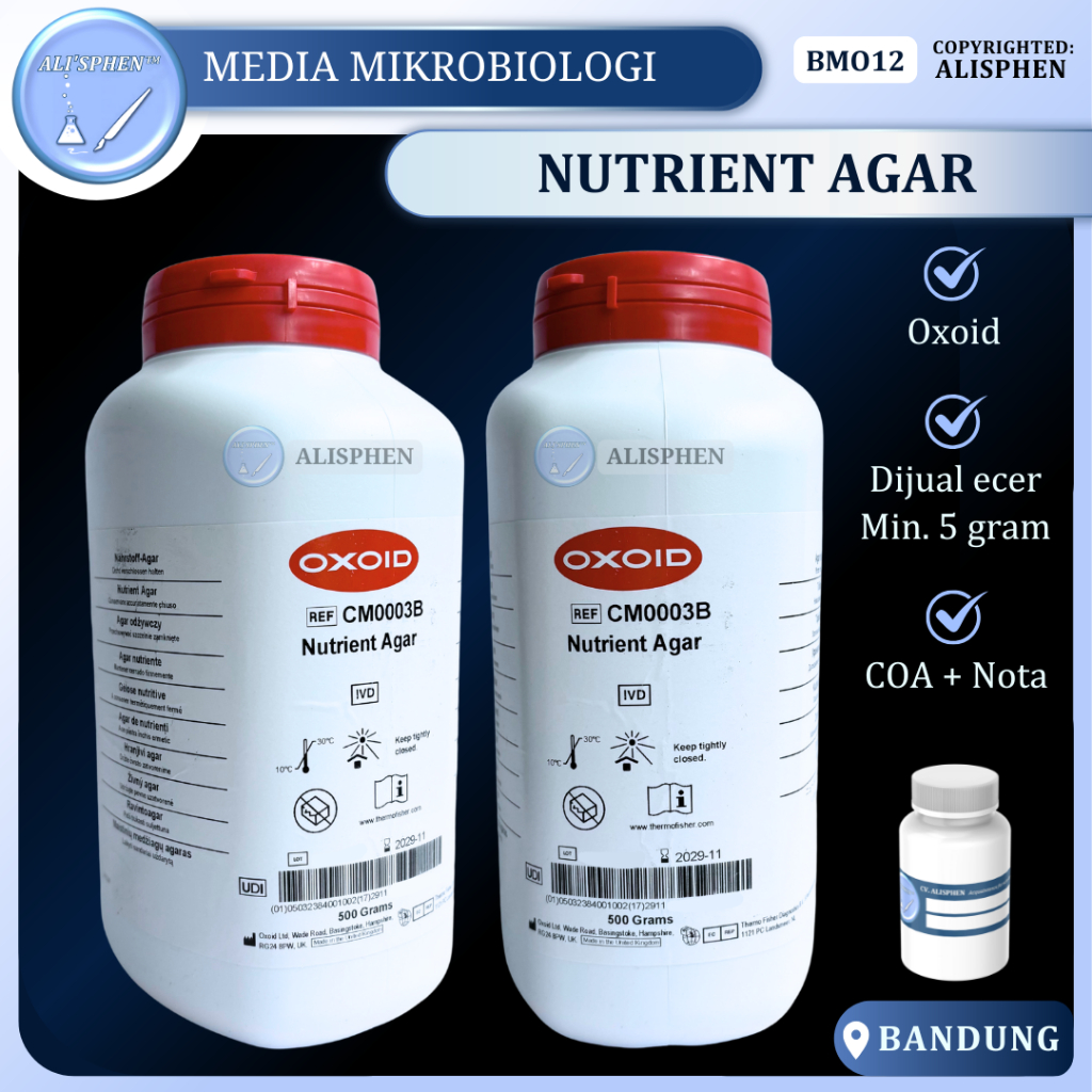 [BMO12] NA / Nutrient Agar | OXOID | Media Mikrobiologi | For Laboratory Use