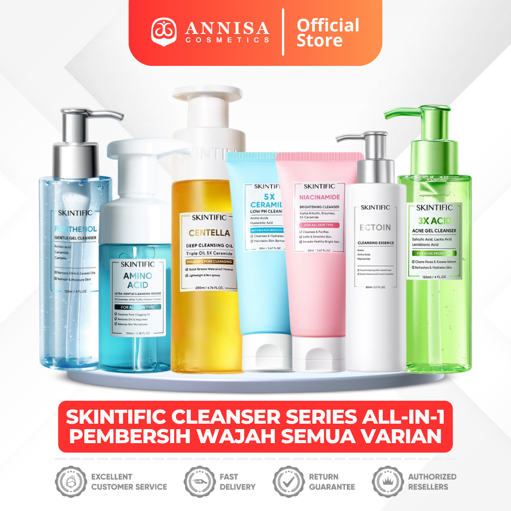 SKINTIFIC Cleanser Series All-in-1 - Pembersih Wajah, Facial Cleanser, Cleansing Oil