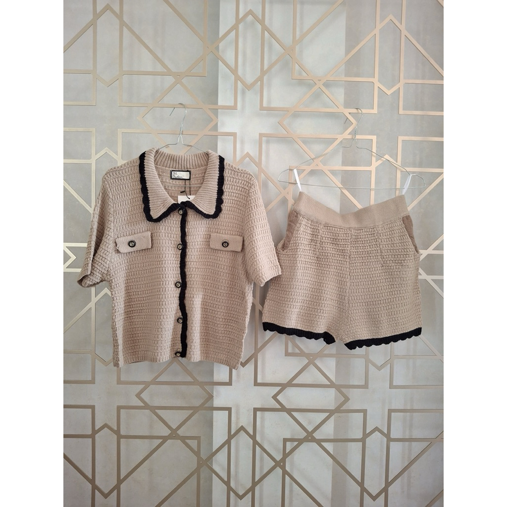 BELLA Knit Set || Set Wanita | Set Rajut Wanita | Knit Set Wanita | Atasan Rajut Wanita | Celana Pen