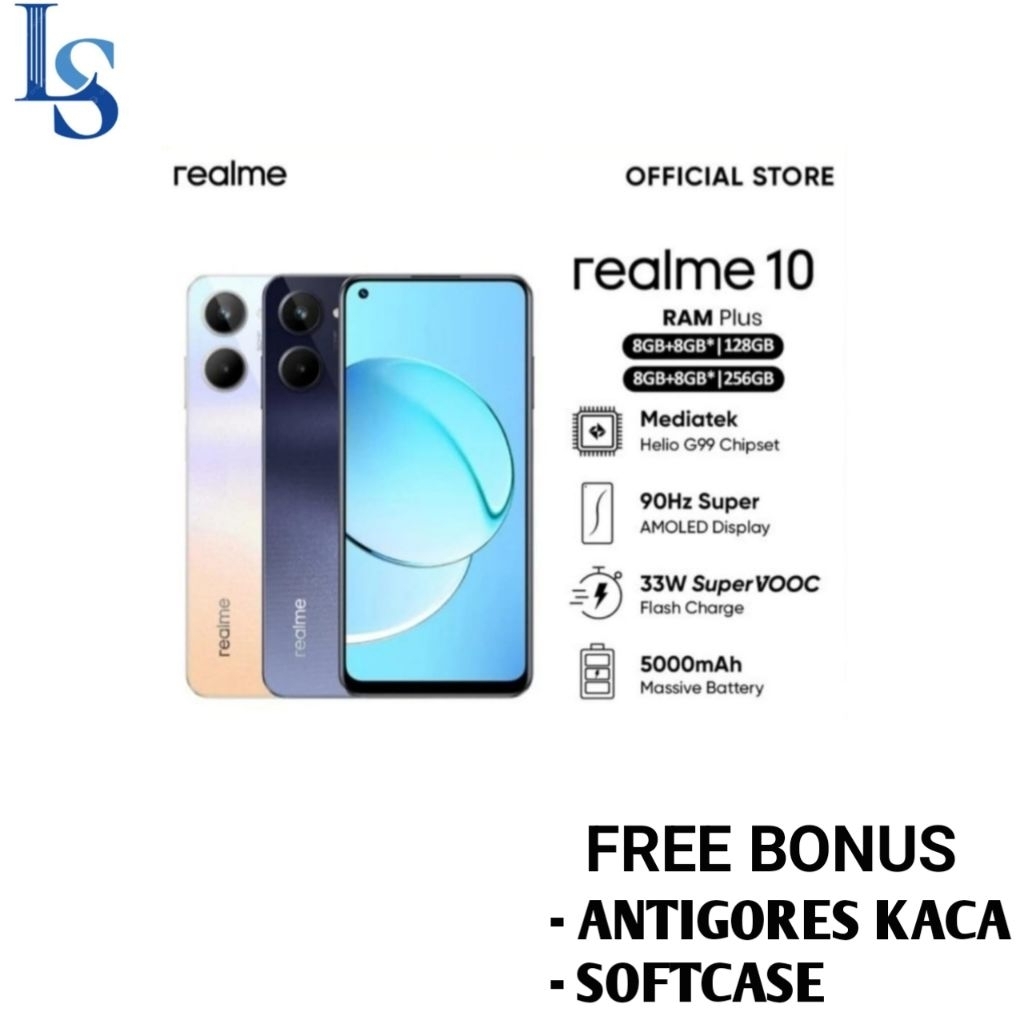 HP REALME 10 RAM 8+8 extended GB ROM 128 GB [Realme 10 8/128 GB] GARANSI RESMI