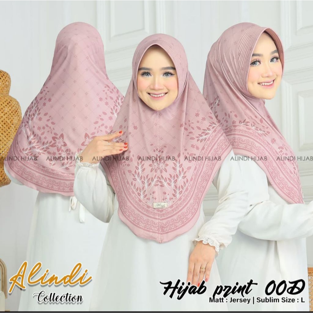 Hijab Jersey Printing Motif Bunga Tulip by Alindi Collection