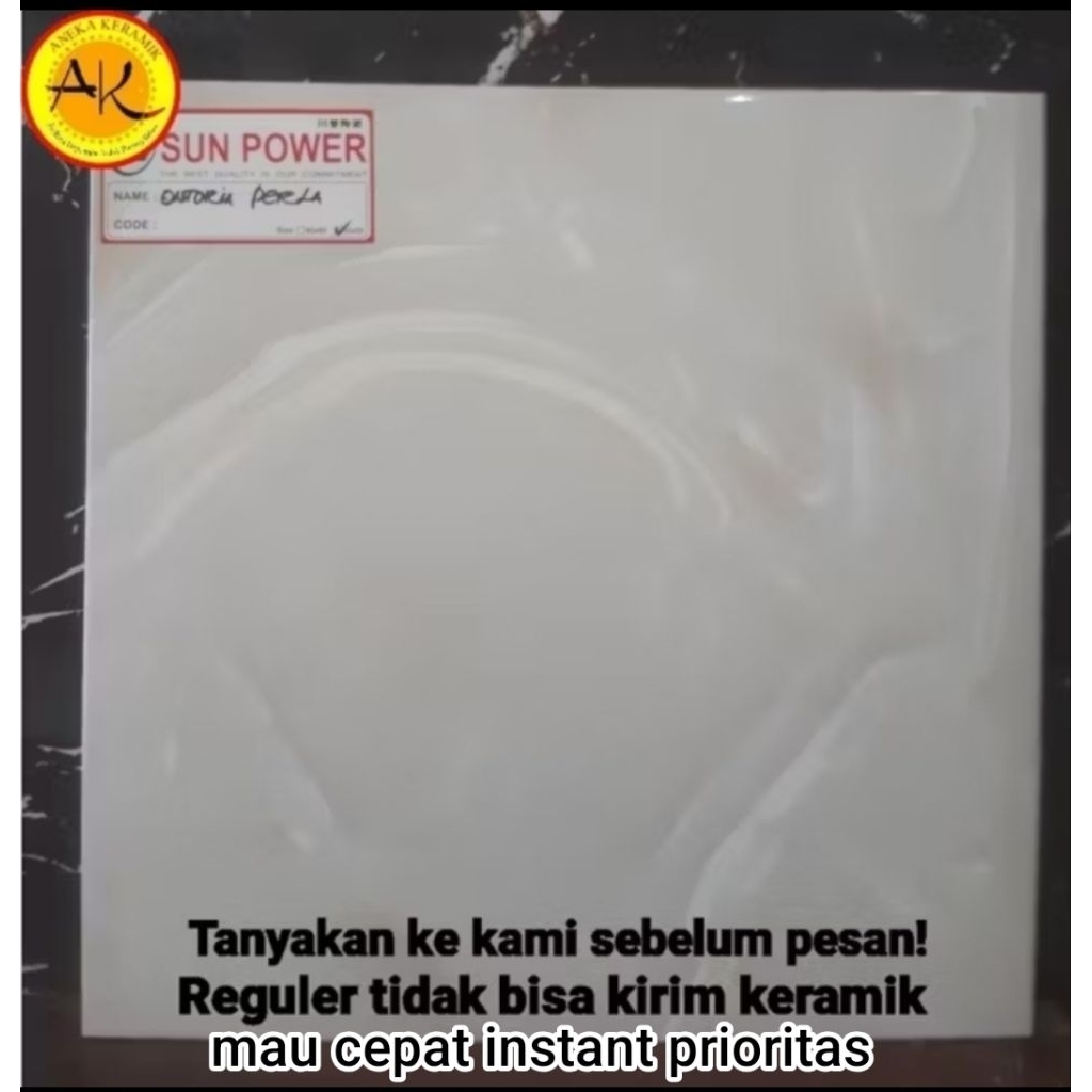 Ontoria Perla Keramik Lantai Ruangan Meja Dapur Dinding Motif Marmer Glossy Kilap 50x50