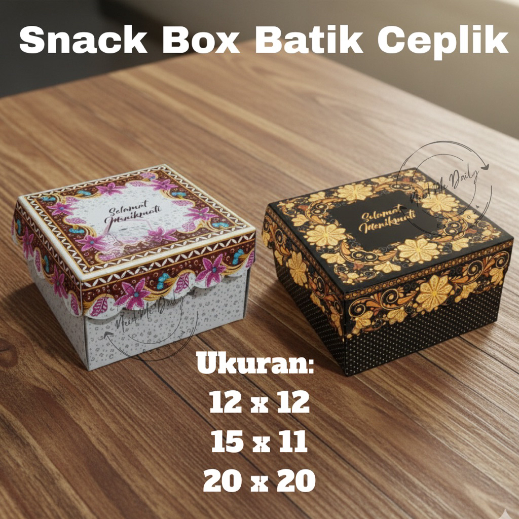 [50pcs / 20pcs] Kotak Kue Batik Ceplik | Snack Box Dus Kue Kotak Nasi OKEY | 12x12 15x11 20x20