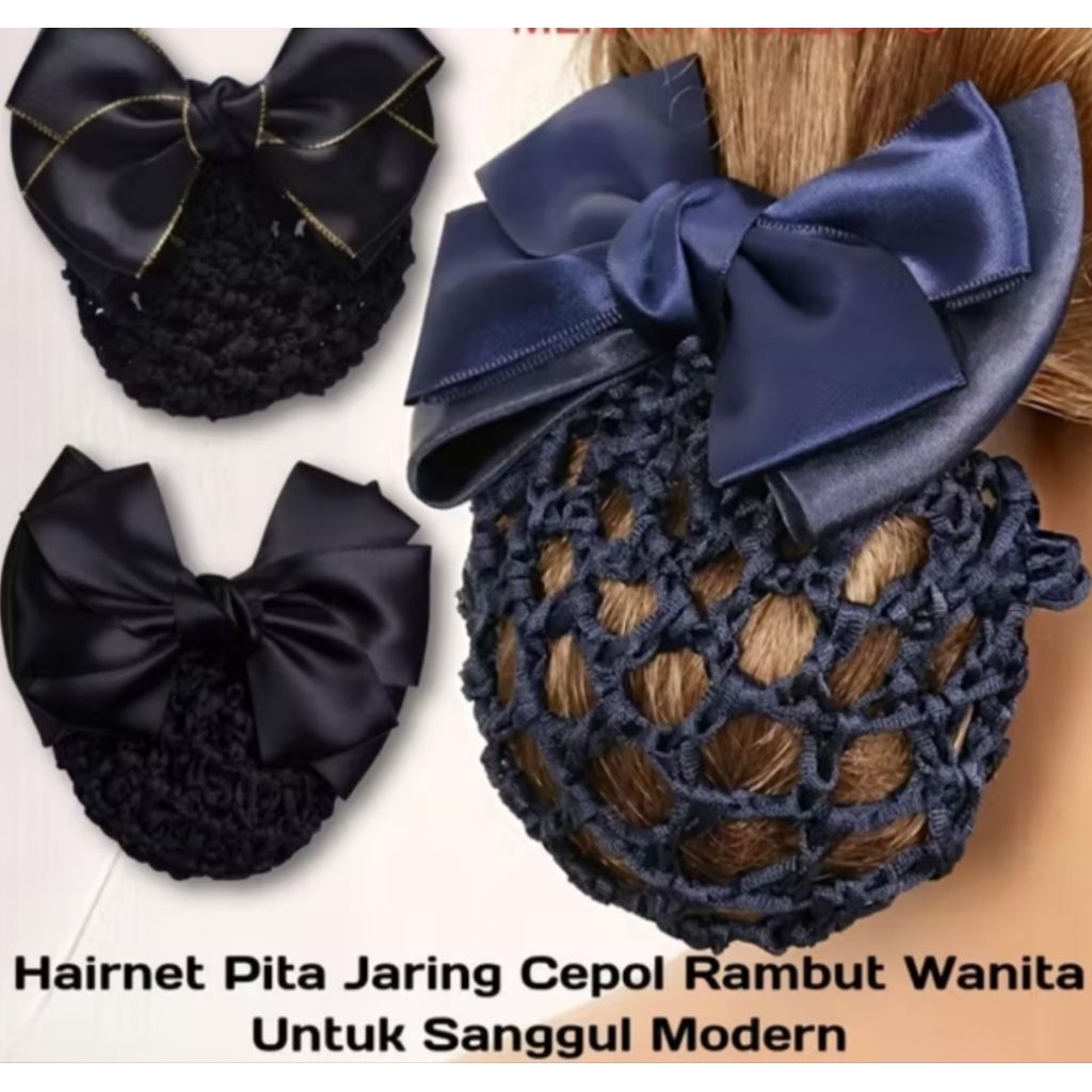 JEPIT HARNET CEPOL RAMBUT MODEL PITA /HAIRNET CEPOL KOREA CEPOL PERAWAT PRAMUGARI CEPOL KERJA