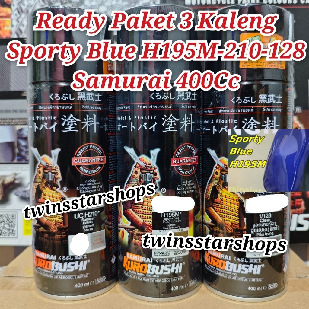 Pilok Pylox Cat Samurai Paket 3 Kaleng Sporty Blue H195M 195 Biru Tua Metalik Epoxy Surfacer 210 Cle