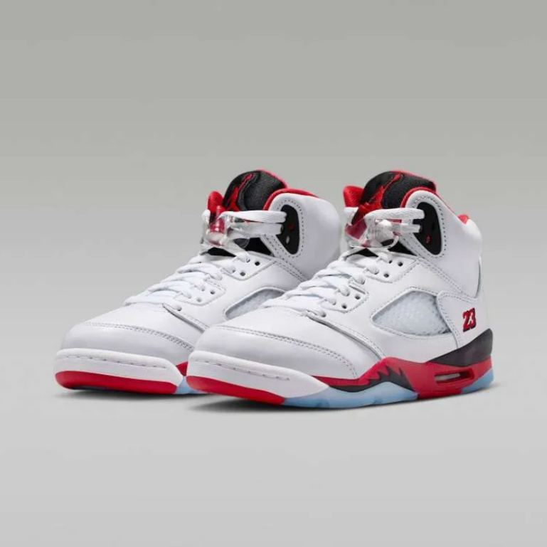 Sepatu Basket Anak Air Jordan 5 Fire Red Black Tongue (GS) HQ7980-101 Original