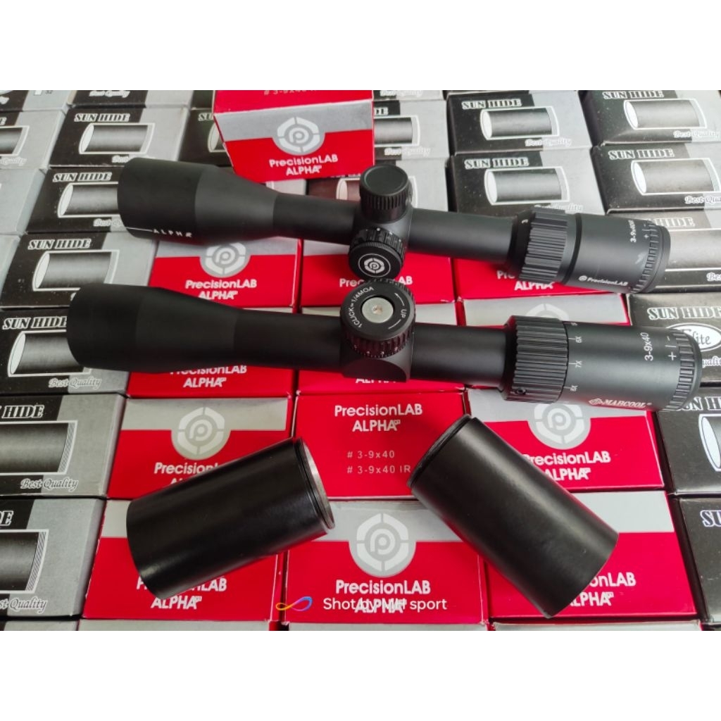 sunhide pelindung sinar telescope alpha, marcool 3-9x40