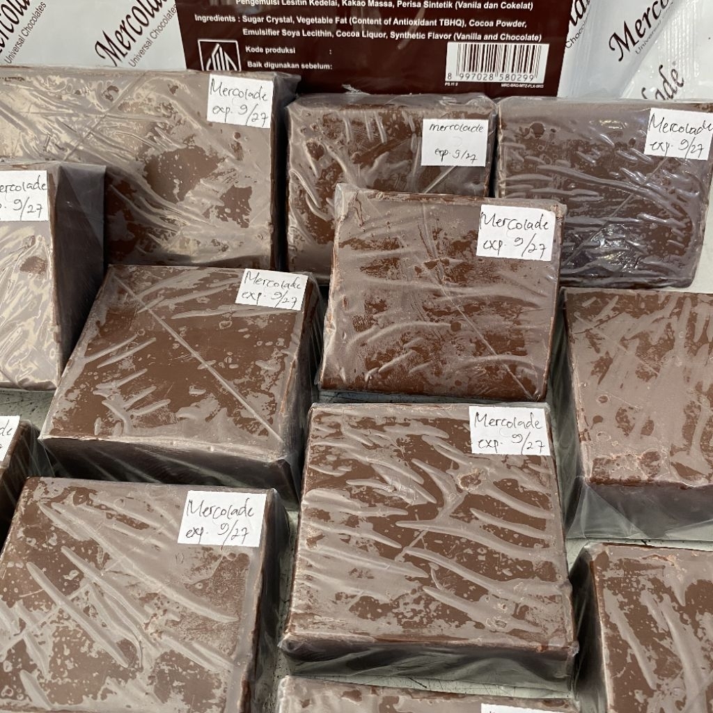 Mercolade flexy DARK potongan kecil -+ 250 gram chocolate compound | mercolade dark cokelat | mercol