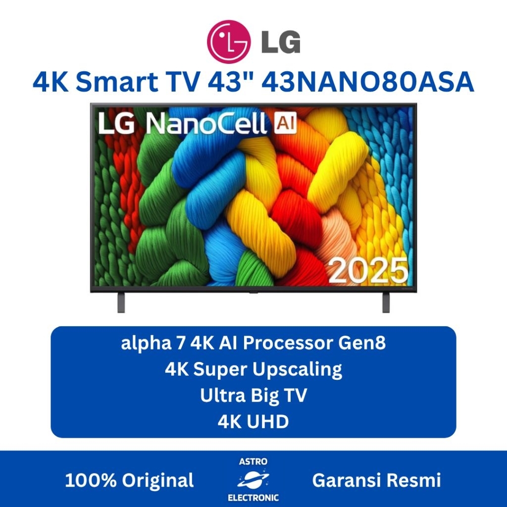 LG 43NANO80 / 43NANO80ASA 4K SMART TV 43 Inch