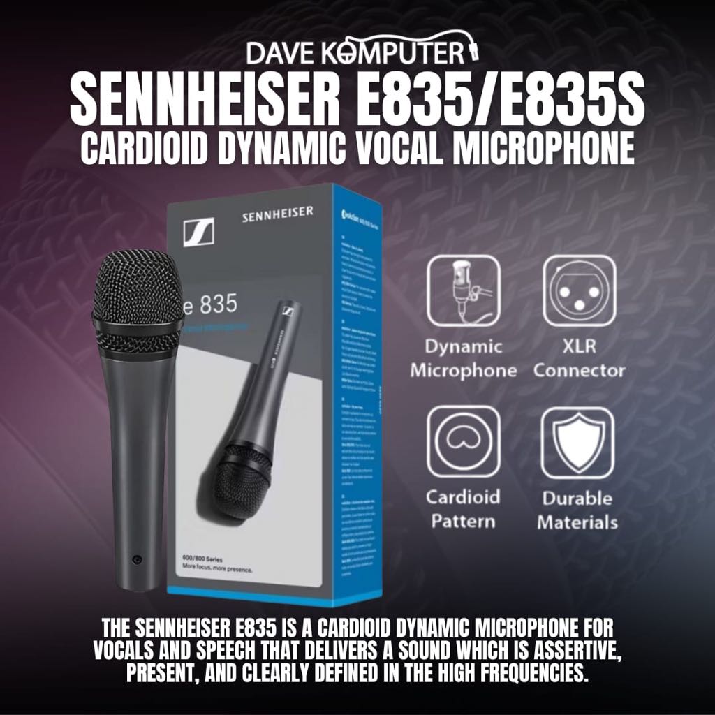 Sennheiser E835 / E 835 / E-835 / E835S / E 835S Cardioid Dynamic Vocal Microphone