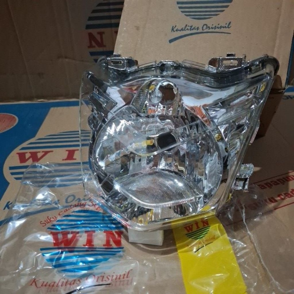 WIN - Reflektor Lampu Depan BEAT KARBU - Lampu depan Komplit Set Mika All Beat Karbu 2008/2012